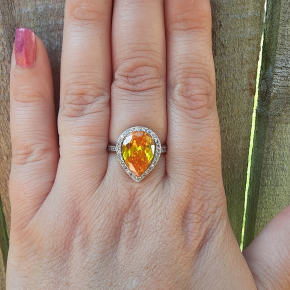 Yellow Citrine Statement Sterling Ring - Picture 8 of 8